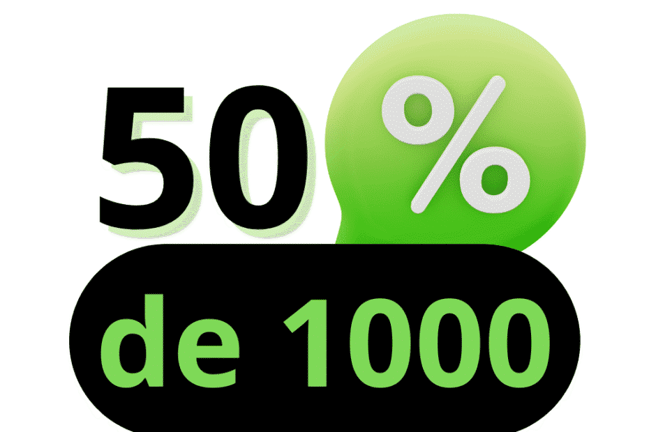 Quanto é 50% de 1000